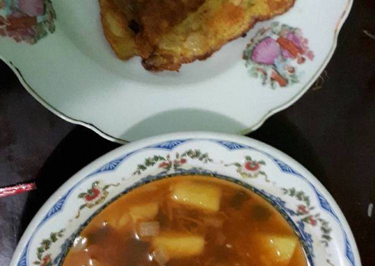 Saos asam manis dan telur goreng sederhana gampang banget