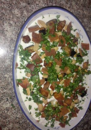 صورة لوصفة فتة الباذنجان