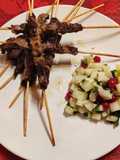 Arrosticini with Sweet and Tangy Salad