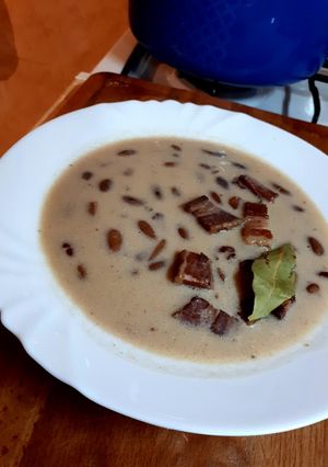 Babfőzelék, füstölt oldalassal recept fotója