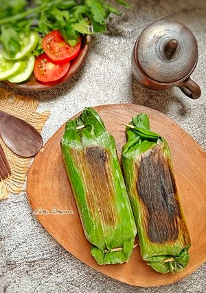 Foto resep Nasi bakar rendang teri