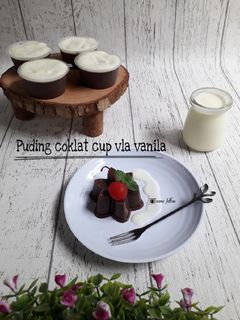 Foto resep Puding coklat cup vla vanila