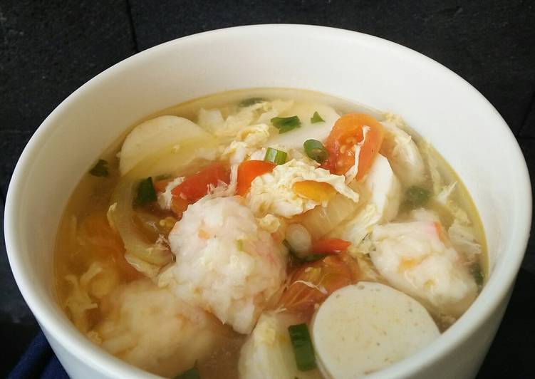 Resep: Sup Tomat Telur Baso Seafood (Tan Hua Tang) Murah