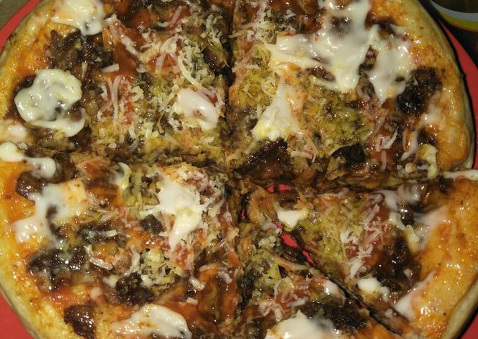 Piza ayam teriyaki simple pakai teflon