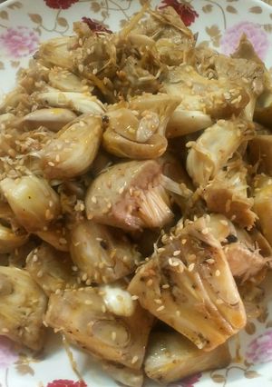 Hình của món Mít kho chay.