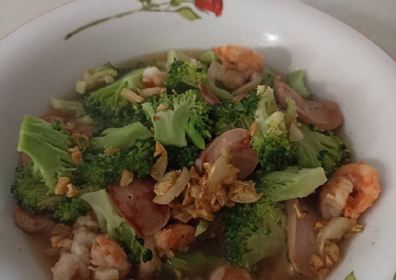 Ca brokoli sosis udang