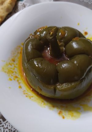 عکسی از دستور دلمه فلفل دلمه ای 😁😋