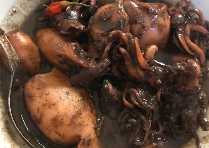 Tutorial Memasak Resep Cumi hitam santan