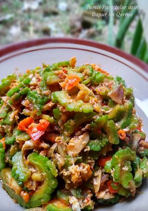 Foto resep Tumis Pare telor asin