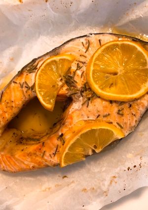檸檬迷迭香烤鮭魚 的食譜成品照片