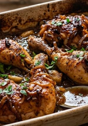 صورة لوصفة فراخ بالبصل المكرمل