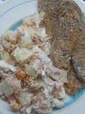 Ensalada fresca de papa, huevo y atún