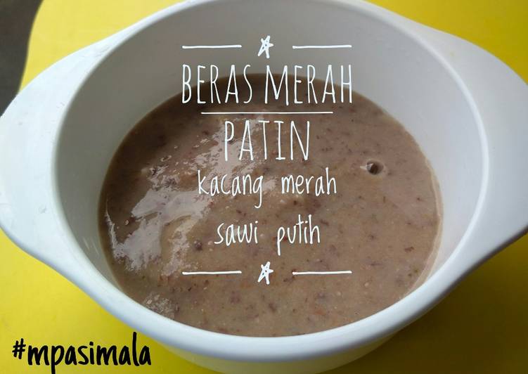 Mpasi 7 bulan menu 4 bintang beras merah, patin