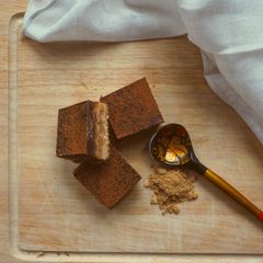 A picture of Dark Chocolate Caramel Slices.