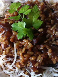 Una foto de Risotto de remolacha