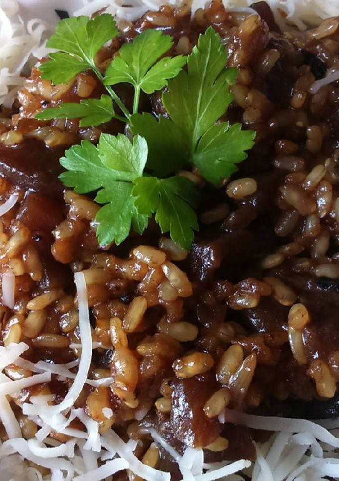 Una foto de Risotto de remolacha