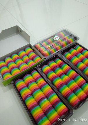 Foto resep Rainbow roll cake (ide jualan)
