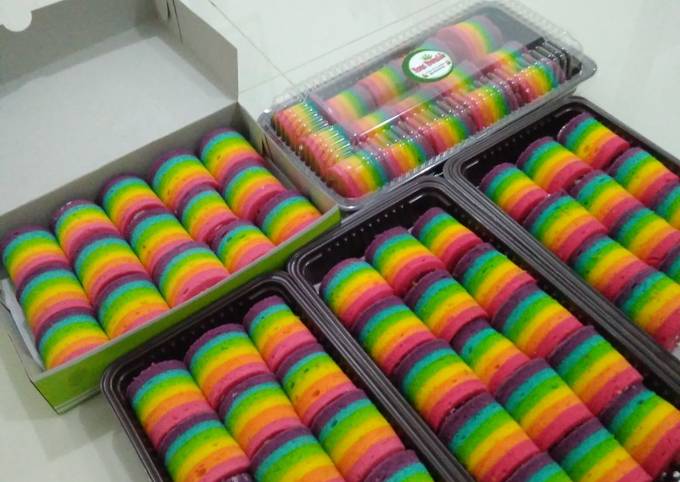 Recipe: Tasty Rainbow roll cake (ide jualan)