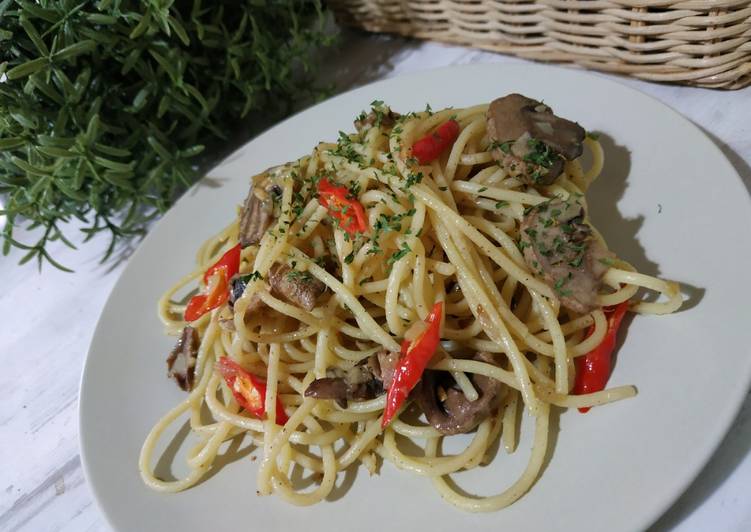 Langkah Mudah untuk Menyiapkan Mushroom Spaghetti Aglio Olio Anti Gagal