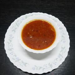 A picture of Katachi Amti(cooked chana daal gravy).