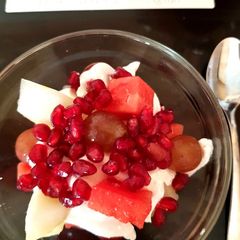 My Grape, Melon with Authentic Greek Yogurt. 😚 A picture of My Grape, Melon with Authentic Greek Yogurt. 😚.