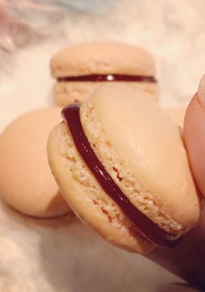 Une photo de Macarons framboise