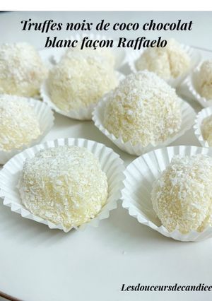 Une photo de Truffes noix de coco chocolat blanc façon raffaelo