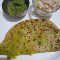 Aloo matar paratha A picture of Aloo matar paratha.