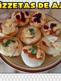☆PIZZETAS DE AJO, decoradas con Remolacha, huevo cocido, Albahaca ☆