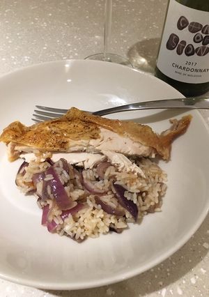 A picture of Zero Effort Roast Chicken & Rice.