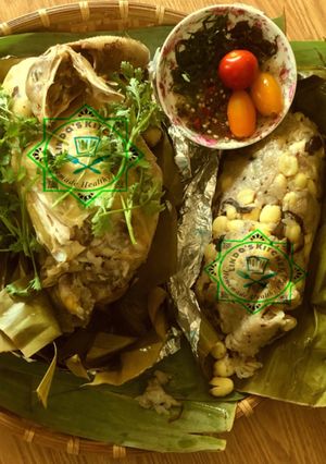 Hình của món Gà hấp xôi.