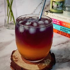 A picture of Mango and Pea flower Mocktail.