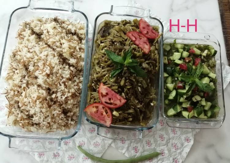 فاصولياء ورز بالشعيرية