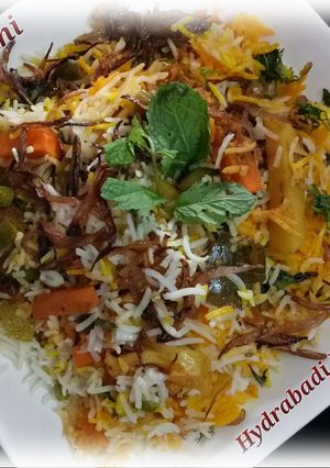 A picture of Veg Dum Hydrabadi biryani.