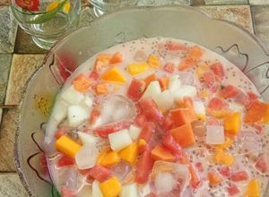 Foto resep Es Buah Syrup Leci