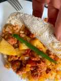 Tacos acorazados de longaniza con papas