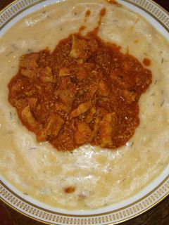 Tökfőzelék, disznópörkölt recept fotója