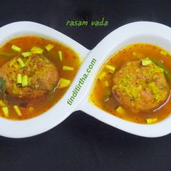 A picture of Rasam Vada.