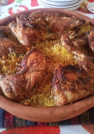 صورة لوصفة قدرة فلسطينية بصينية الفخار بالفرن