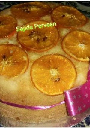 A picture of Orange updown cake(with out oil /butter).
