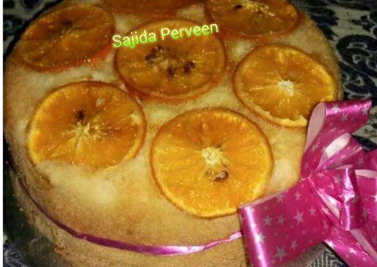 Orange updown cake(with out oil /butter)