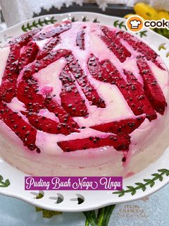 Gambar 👩🍳Puding Buah Naga Ungu🟣