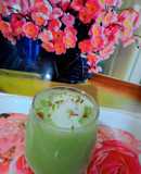 Refreshing melon shake with ice cream