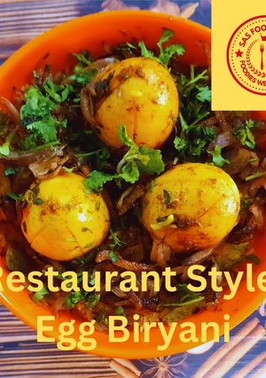A picture of Restaurant Style Egg Biryani.