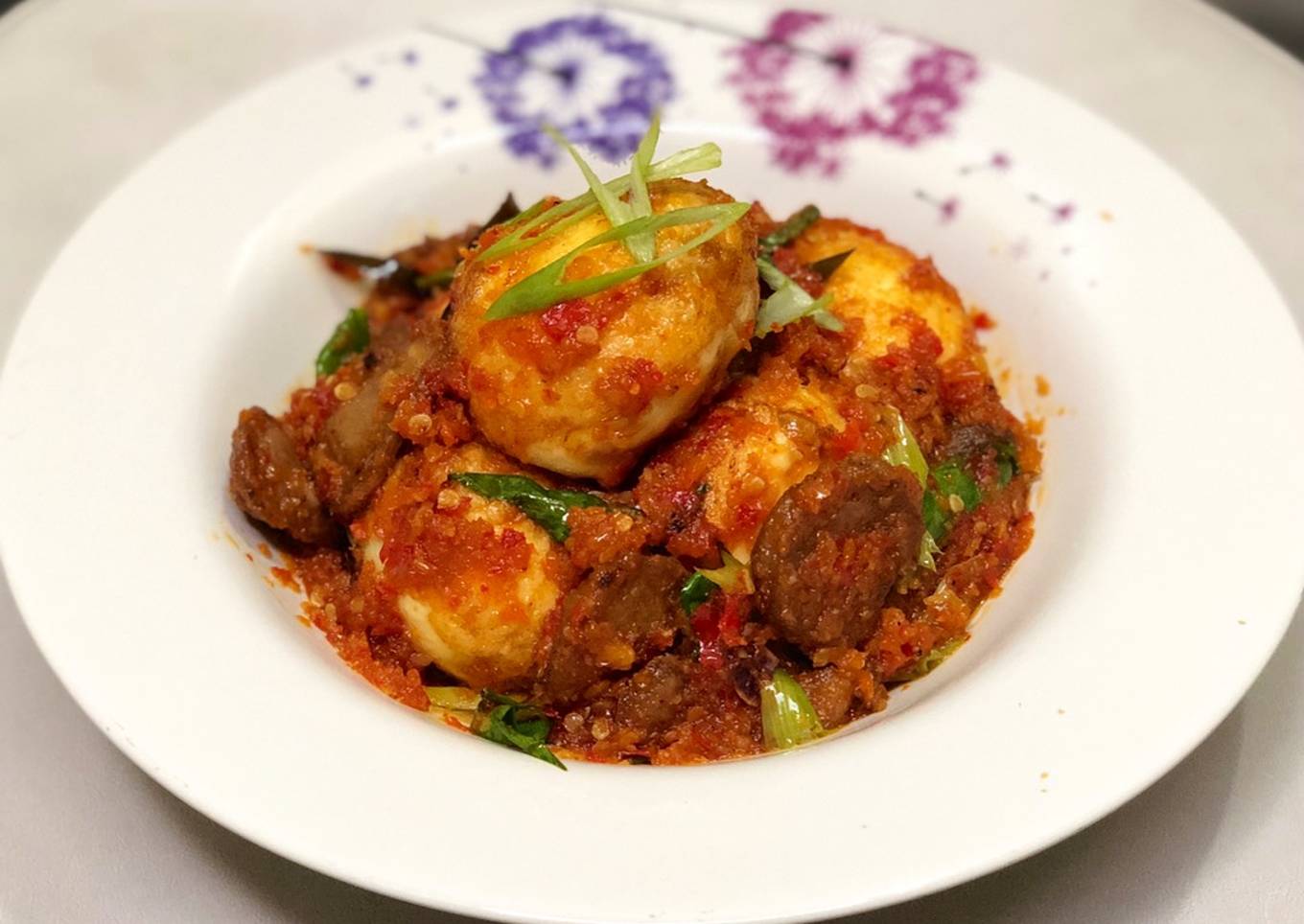 Balado bakso telor