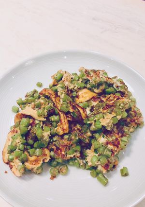 A picture of Long bean omelette.