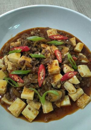 Foto resep Putih Telur Daging Saus Pedas