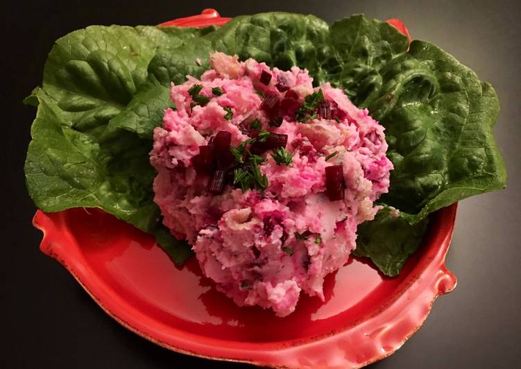 Pink π Japanese potato salad