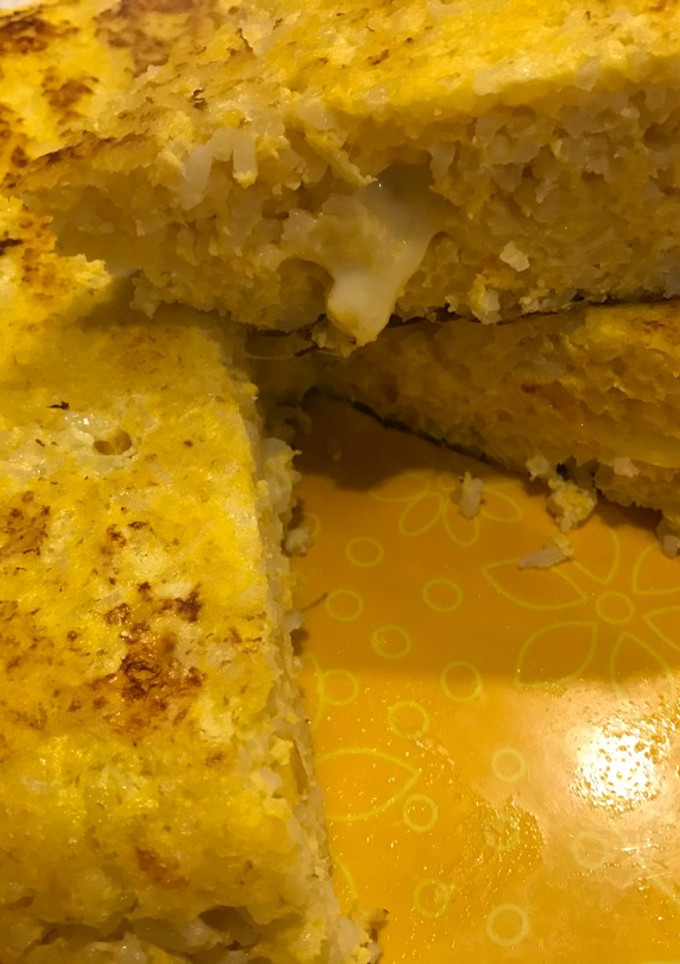 Una foto de Tortilla de arroz y zapallo con sorpresa