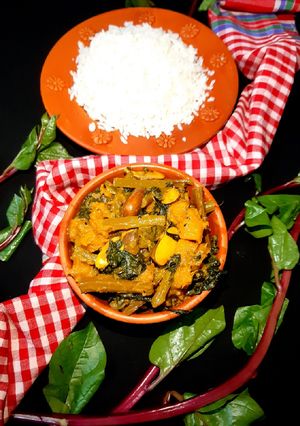 মিষ্টি কুমড়ো,কাঁঠাল দানা দিয়ে পুঁইশাক চচ্চড়ি রেসিপির প্রধান ছবি